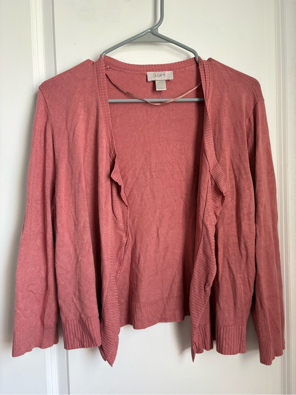 LOFT Women's Dusty Rose Open Cardigan Sweater